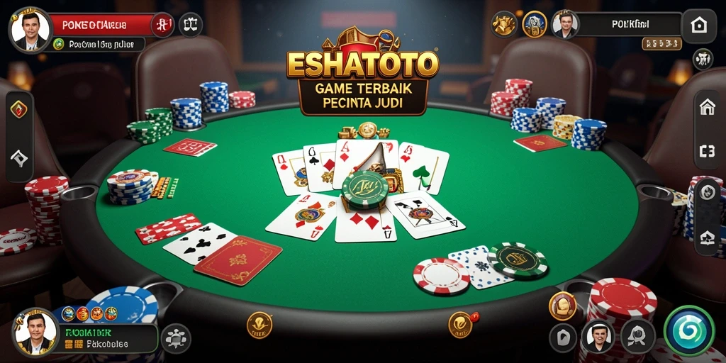 Screenshot ESHATOTO menunjukkan aksi seru permainan Poker.