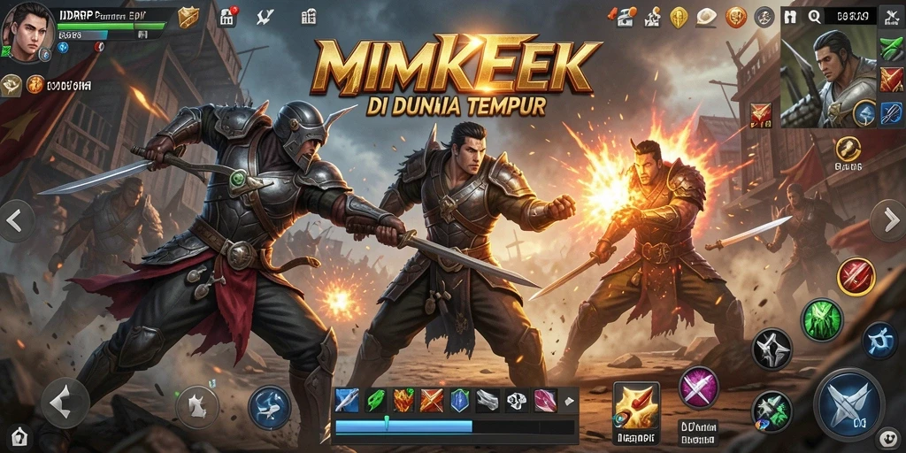 Tampilan gameplay seru dengan karakter Fighting yang menonjol.