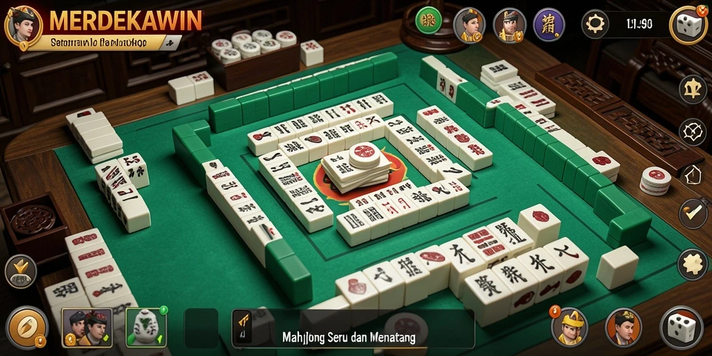 Tampilan gameplay MERDEKAWIN yang menarik dan menantang di Mahjong.