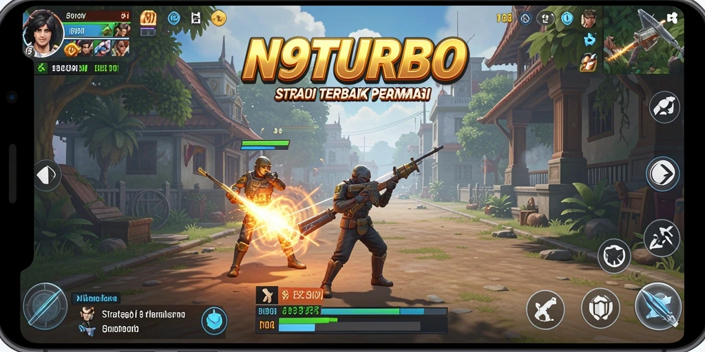 Tampilan gameplay menegangkan N9TURBO yang penuh strategi.